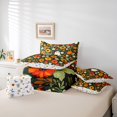 thumbnail image 6 of Homewish Autumn Cottage Halloween Ghost 7-Piece Twin Bedding,Sunflower Mixed Floral Pattern Bedding Comforter Set,Forest Green Orange,Halloween Reversible, 6 of 8