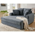 thumbnail image 2 of papajet Chaise Lounge Indoor, Upholstered Sofa Bed with Throw Pillows and Armrests, Sleeper Chair- Plush Chair Bed for Living Room, Grey, 2 of 7