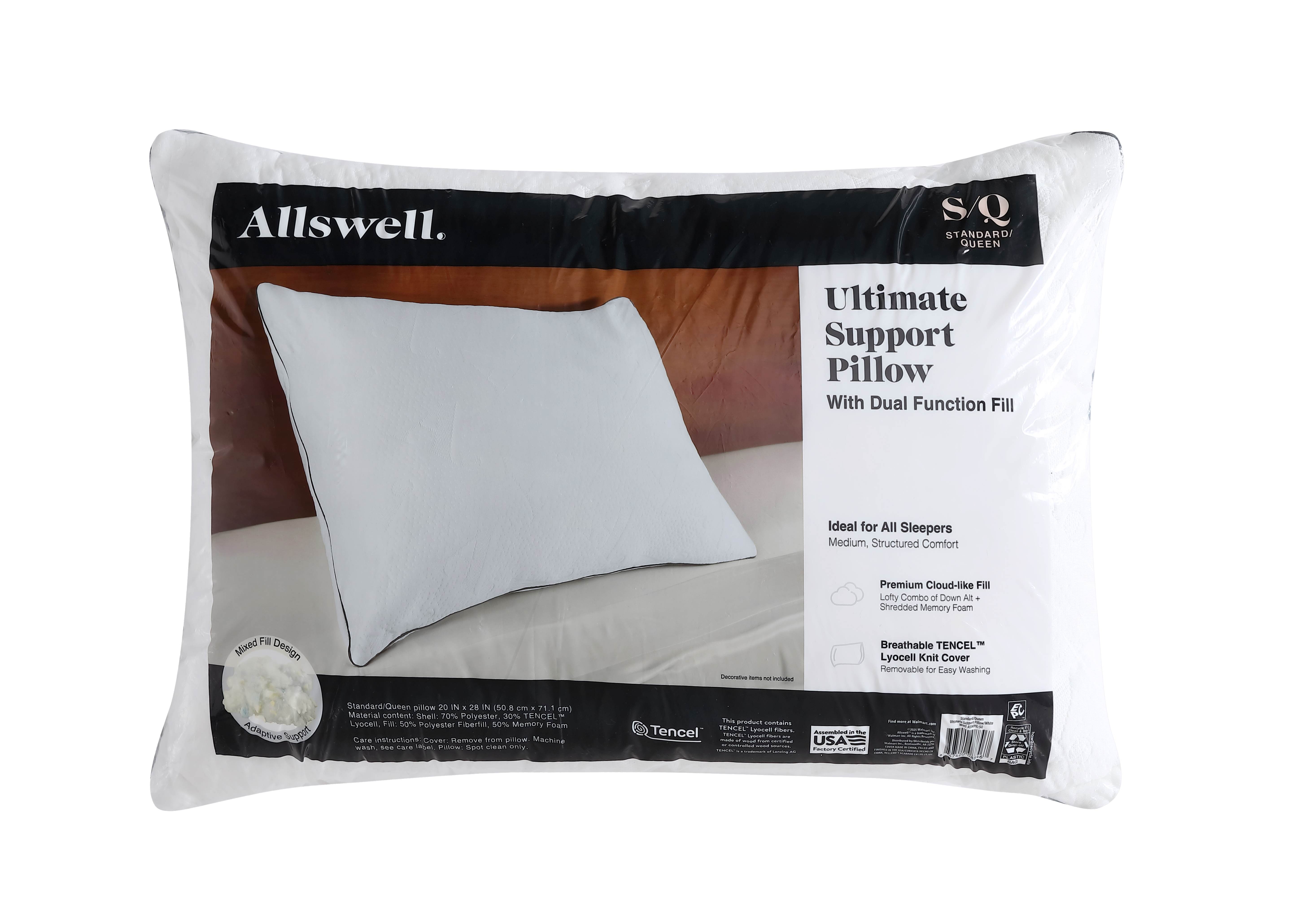 Allswell Support Bed Pillow with Adjustable Fill, 2 Pack photo 2