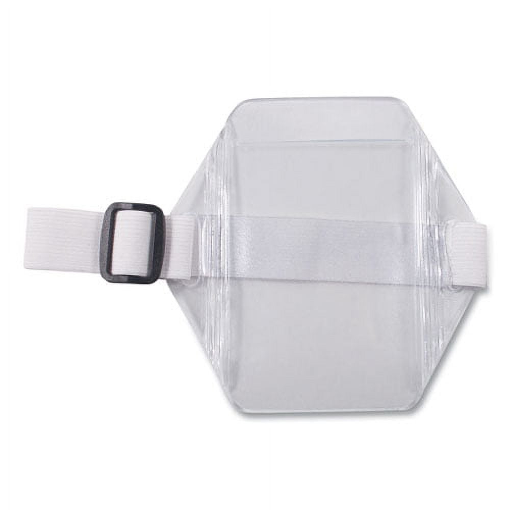 "Arm Badge Holders, Vertical, Textured Clear 5"" x 5"" Holder, 2.5"" x 4"" Insert, 12/Pack | Bundle of 10 Boxes"