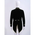 thumbnail image 7 of Yartina Kids Boys Velvet Long Sleeve Tailcoat Regal King/Prince Show Stage Performance Tuxedo Jacket Black 8, 7 of 7