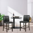 thumbnail image 3 of Gymax Set of 2 Bar Stools PVC Leather Counter Height Chairs for Kitchen Island Black, 3 of 9