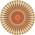 thumbnail image 1 of Ahgly Tapis Rond Lavable en Machine Intérieur Transitionnel Kaki Or, 7 Pieds Rond, 1 of 7