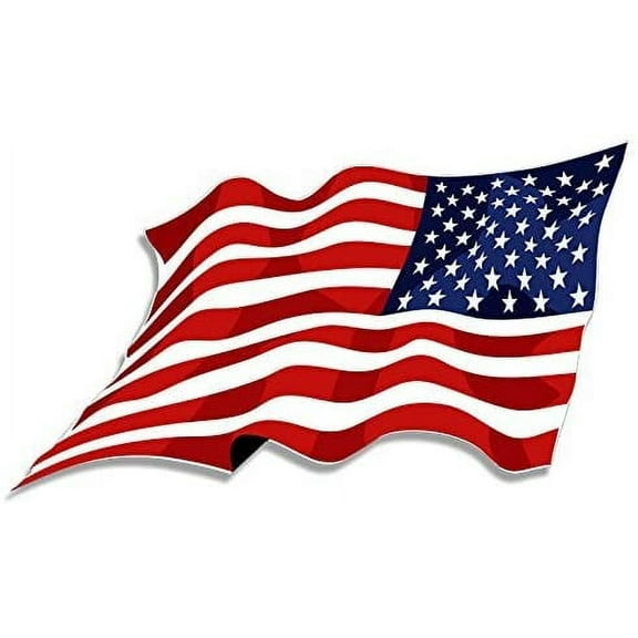 Reverse Waving United States Flag 3M Reflective sticker| us Mirror American Decal
