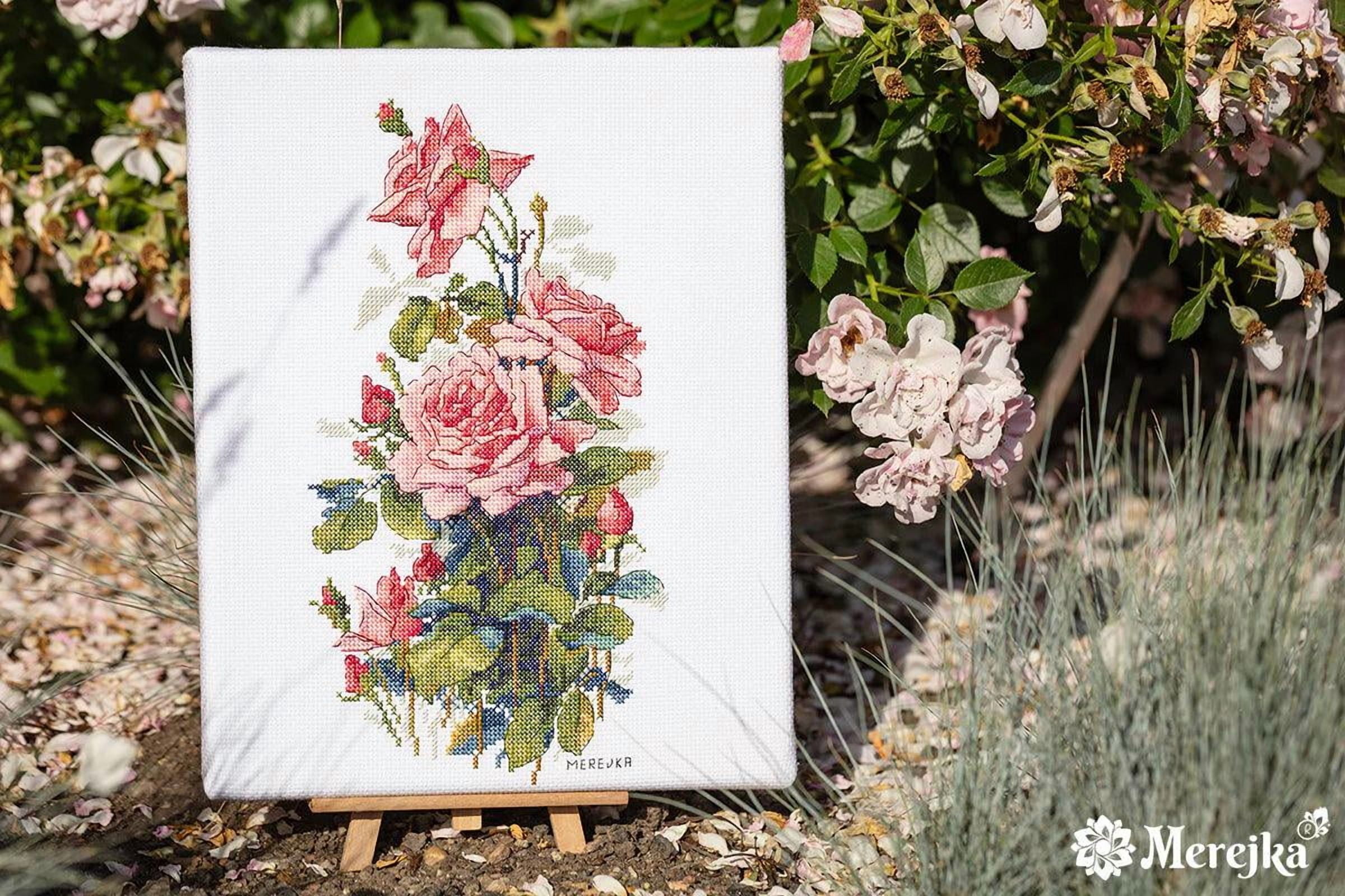 Pink Roses K-155 Counted Cross-Stitch Kit