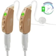 Premium Digital Hearing Bte Device Pair Amplifiers Rechargeable Personal Sound