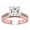 Rose Gold, variant on Houston Diamond District 2 Carat LAB GROWN DIAMOND Classic Channel Set Princess Cut Diamond Engagement Ring (G-H Color VS2-SI1 Clarity 1.5 Ct Center) 14K White Gold Size-5