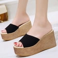 thumbnail image 1 of Mujeres Bowknot Beach Summer Pantuflas Plataforma Slope Heels Plus Size Shoes Wmkox8yii  hj789, 1 of 9