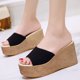 thumbnail image 1 of Mujeres Bowknot Beach Summer Pantuflas Plataforma Slope Heels Plus Size Shoes Wmkox8yii  hj789, 1 of 9