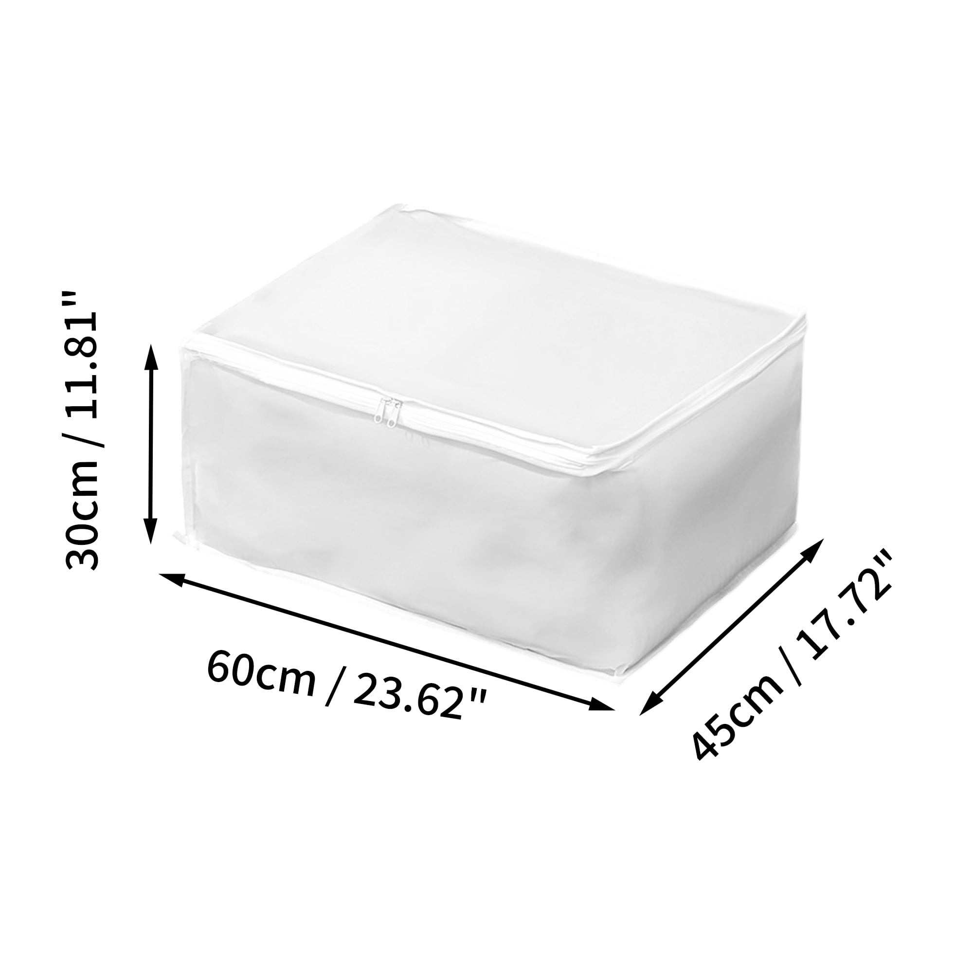 Unique Bargains Durable Storage Bag 1Pc Clear White White 23.62"x17.72"x11.81"