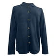 thumbnail image 5 of Cardigan Sweaters for Women Soft Lightweight Loungewear Breathable Loose Fit Long Sleeve, Comfortable and Versatile, Perfect for Travel and Casual Wear,Navy,L, 5 of 6