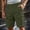 #0300-Army Green, variant on Elastic Waist Multi Pocket Mens Cargo Shorts Solid Roll Cuff Loose Fit Work Bottoms Various Shades For Daily Travel Casual Matching Outfits Dark Gray M Gift