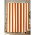 thumbnail image 4 of Burnt Orange Striped Shower Curtain Set, Waterproof Shower Curtains for Bathroom, Thanksgiving Orange White Stripes Washable Fabric Cloth Bath Curtain for Bathtub Decoration with Hooks 72x78 Inches, 4 of 6