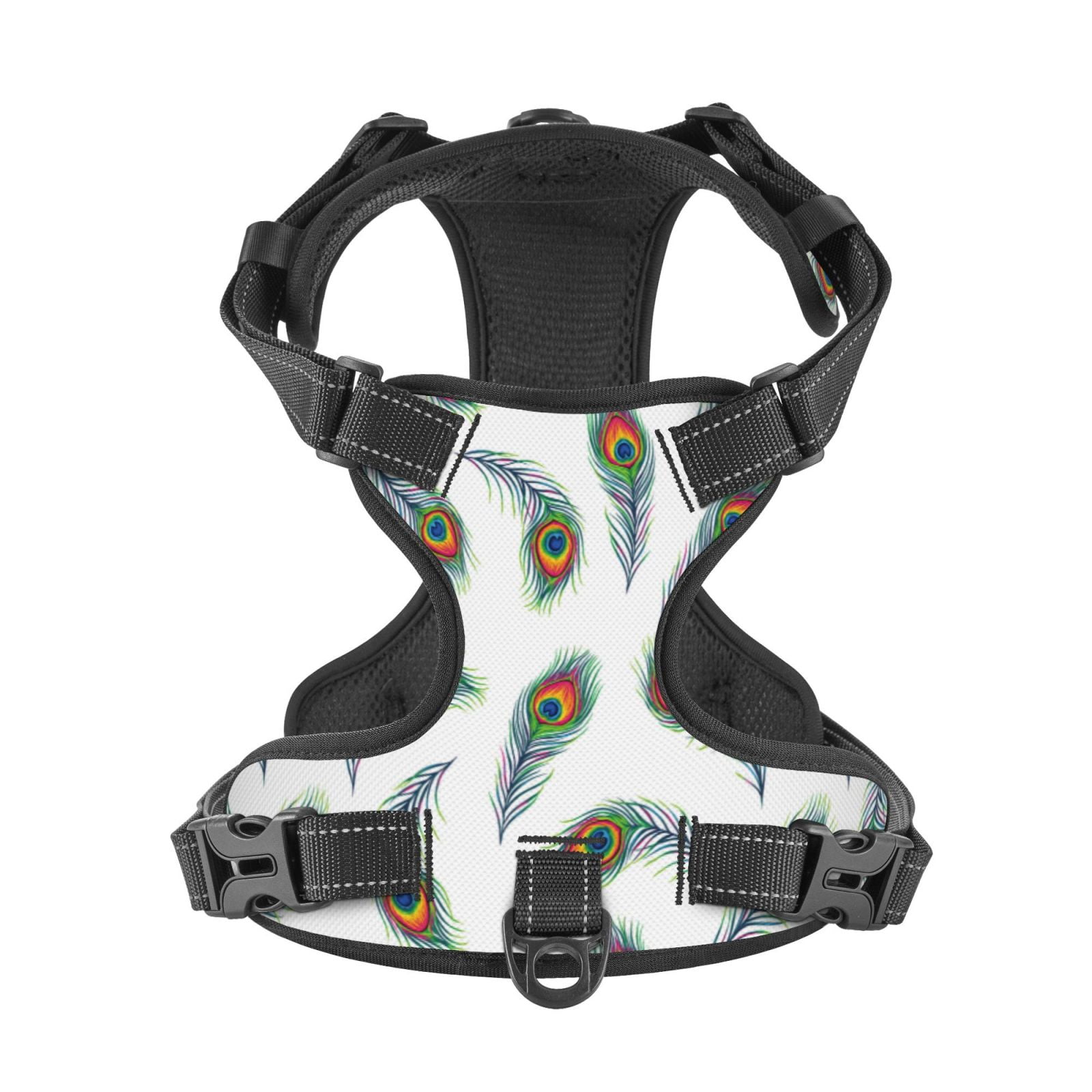 Kdxio Colorful Grass Print No Pull Dog Harness Adjustable Reflective Oxford Easy Control Medium Large Dog Harness for Training and Everyday-Small