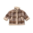 thumbnail image 1 of Gibobby Chamarra de invierno para niños y niñasInvierno bebé niños prendas de vestir chaqueta algodón cuadros felpa engrosamiento cálido niños abrigos(Café, 6-12 Meses), 1 of 5