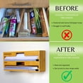 thumbnail image 2 of Convenian 2 in 1 Bamboo Foil and Plastic Wrap Organizer, Plastic Wrap Dispenser with Cutter, Compatible with 12 Roll for Plastic Wrap, Wax Paper, and Aluminum Foil Organization and Storage, 2 of 7