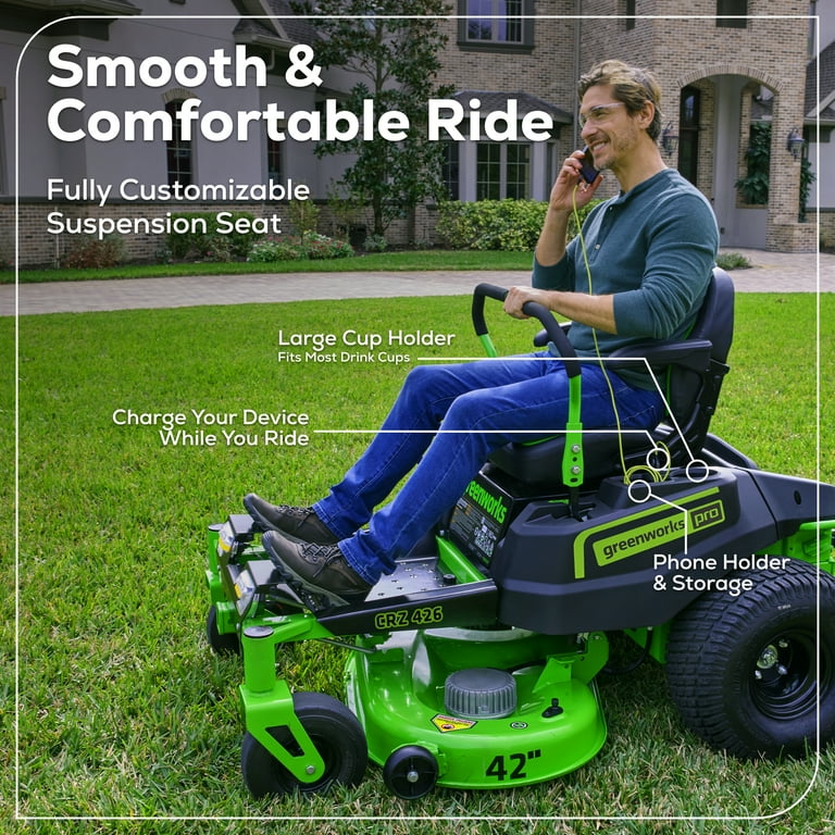 Greenworks 60V 42 Cordless Battery Crossover Z Zero Turn Riding Lawn Mower 6 8Ah Batteries 3 Dual Port Turbo Chargers 7409302 Walmart