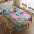 thumbnail image 2 of Multi Color Floral Checkered Pattern Rectangle Tablecloth 60"x84",Waterproof Polyester Rectangle Table Cloth, Wipeable Spillproof Polyester Tablecloth for Dining, Camping, Indoor and Outdoor, 2 of 5