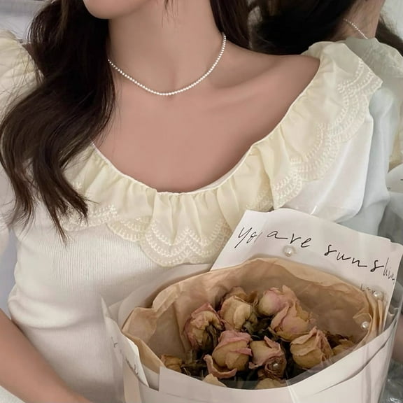 Simple And Fashionable Pearl Necklace Collarbone Chain