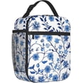 thumbnail image 2 of Classic Blue Floral Blossom Lunch Box for Women Men, Insulated Lunch Box, Reusable Lunch Bag for Office, Work, Picnic, Travel, 2 of 10