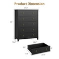 thumbnail image 2 of Commode pour Chambre, Commode de 37 Pouces de Hauteur pour Garde-Robe avec 4 Tiroirs, Commode avec Armoire de Rangement pour Vêtements, Organisateur de Tiroirs pour Chambre, 2 of 9