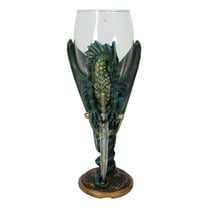 Fantasy Netherworld Earth Dragon Skull Blade Sword Glass Wine Goblet Chalice