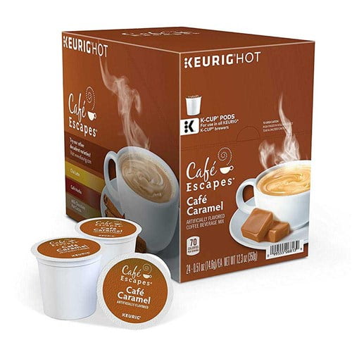 Cafe Escapes Cafe Caramel Kcups Coffee, 16 Count (Pack of