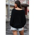 thumbnail image 1 of ABPHQTO Jersey de punto Dolman negro de mujer, 1 of 5