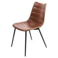 thumbnail image 2 of Two 32" Brown Leatherette and Iron Dining Chairs, 2 of 2