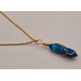 thumbnail image 4 of Natural Handmade Crystal Necklace Gold Tone Agate, Blue Agate,, 4 of 7