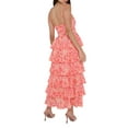 thumbnail image 4 of Lucakuins - Vestido largo para mujer, con estampado floral, cuello en V, con volantes escalonados, sin mangas, camisola para ropa de calle Lucakuins moda, 4 of 5