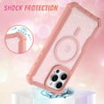 thumbnail image 4 of Dteck for iPhone 14 Pro Max Case, Compatible with MagSafe, Sparkly Glitter Bling Back Rubber Bumper Shockproof Protective Phone Cover,Pink, 4 of 5