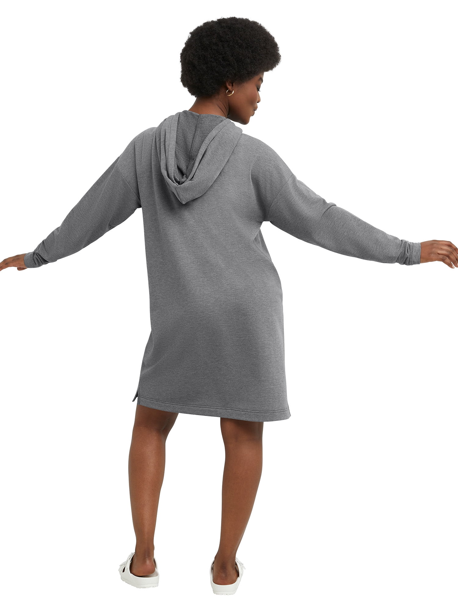 Hanes Originals Women's Cozy Fleece Hoodie Dress with Kanga Pocket, Sizes XS-2XL