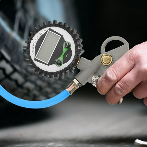 Raindrops Automotive Tire Pressure Gauge Digital Display With Large Handle Electronic Tire Pressure Measurement Meter Stainless Steel For Car And Truck Tires