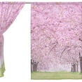 thumbnail image 3 of Coolnut Beautiful Cherry Blossoms Sheer Gauze Door Curtain Window Curtain Drapes for Living Room Kids Bedroom Window Treatment Decor W55 x L78 In 2 Panels, 3 of 4