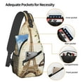 thumbnail image 3 of Vintage Paris Eiffel Tower Butterflies Sling Bag Crossbody Chest Backpack For Women Men Casual Adjustable Shoulder Daypack For Hiking Travel, 3 of 6