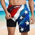 thumbnail image 6 of Chiccall Mens Shorts Independence Day Flag Printed Shorts Elastic Waist Drawstring Summer Beach Swim Trunks with Pockets, 6 of 6