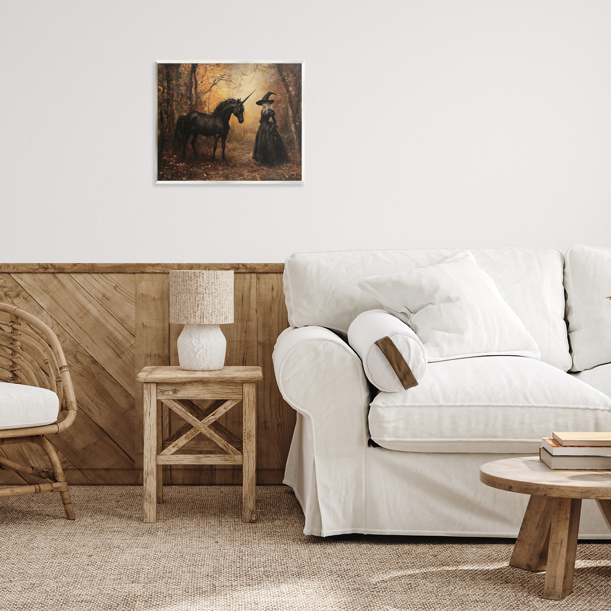 Witch & Black Unicorn Wall Plaque Art, design by Arlington Prints