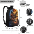thumbnail image 3 of Jeiento Wolf Backpack for Boys with Lunch Bag School Bag for Girls 8-12/6-8/8-10 Bookbag Lunchbox Pencil Case Set 4 in 1 Water Bottle Holder Cool Flame, 3 of 7