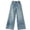 a-Blue137, variant on FINALGANG Girls Jeans Kids Medium Blue Denim Wide Leg Pants Washed Finish Side Elastic Waistband Trousers For Casual Daily Wear Blue 12-13 Years