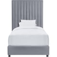thumbnail image 3 of Tov Furniture TOV-B126 67.3 x 44.1 x 81.5 in. Arabelle Grey Velvet Bed, Twin Size, 3 of 4
