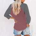 thumbnail image 5 of 3/4 Length Sleeve Womens Baseball Summer Tops Color Block Raglan Shirt Three Quarter Sleeve Casual Tshirt Tees, 5 of 5
