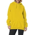 thumbnail image 3 of MuXi Women's Oversized Letter Print Hoodie Soft Pullover Sweatshirt Casual Loose Fit Comfortable Daily Wear (Yellow,XXXL), 3 of 6