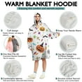 thumbnail image 5 of Wearable Oversized Blanket,Playful Halloween Icons Pattern Wearable Blanket Hoodie for Adults,Cozy Hooded Blankets with Super Pockets,Super Warm Fuzzy Pullover for Women & Men, 5 of 6