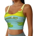 thumbnail image 2 of Naloa Two Frogs Are Sitting On Water Lilies Sports Bras for Women,Sports Bras for Women High Support with Removable Pads-Large, 2 of 8