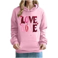 thumbnail image 2 of HAPIMO Sweatshirt for Women Valentine's Day Hoodies Baggy Spring Fall Casual Sweatshirts Long Sleeve Pullover Funny Graphic Holiday Tops Pink XXL, 2 of 4