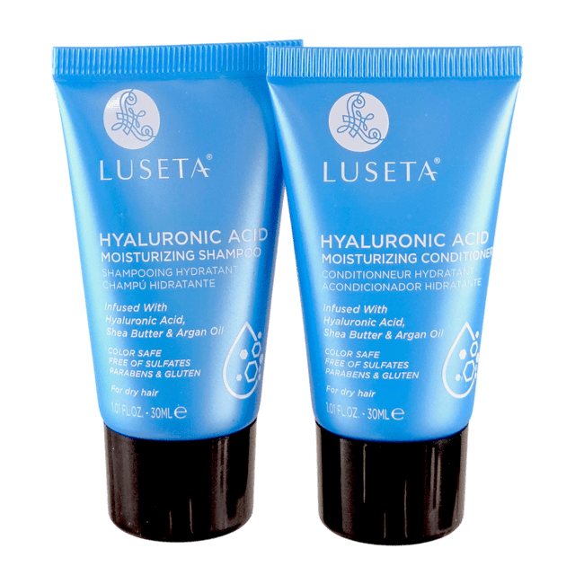 Set de viaje Luseta, champú y acondicionador con ácido hialurónico, 30 ml