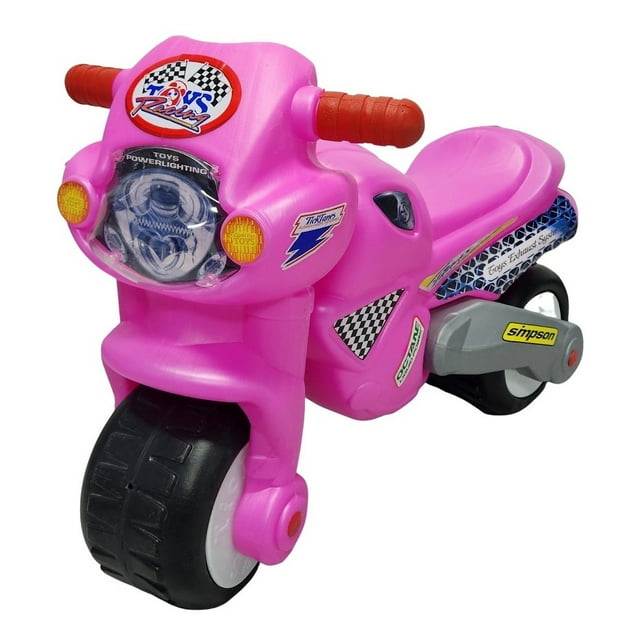 Moto montable para niños Mytoy Tick Tack alta Resistencia Sonido rosa