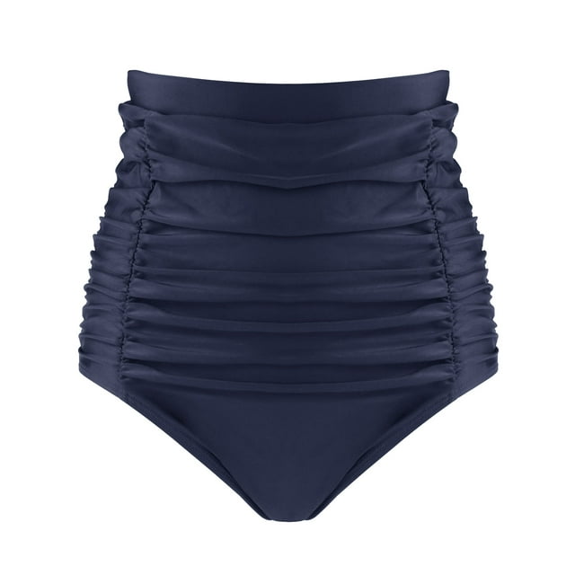 RELLECIGA Women's High Waisted Ruched Bikini Bottom