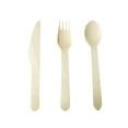 thumbnail image 3 of Juego de 100 tenedores y cucharas de madera, cubiertos desechables de madera para cenas y barbacoas (30 cucharas, 40 tenedores y 30 cortadores)., 3 of 6